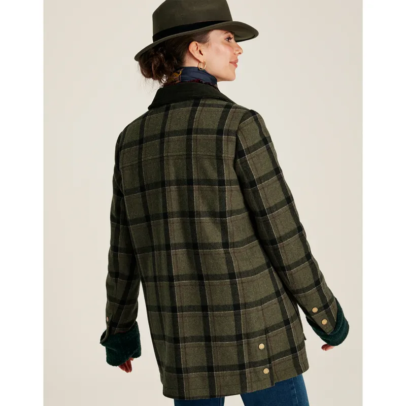Joules Women's Berkley Tweed Fieldcoat - Green Tweed-3